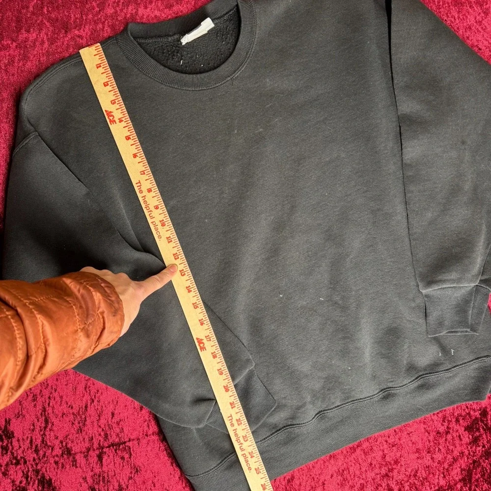 Lee Sweatshirt Mens XL Charcoal Fleece Lined Heavyweight Long Sleeve Crew‎ Neck - Picture 8 of 9